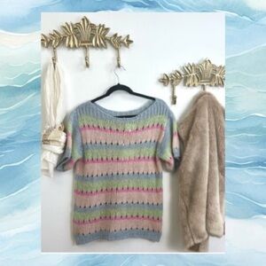 🆕Made in 🇮🇹knit short sleeve sweater M ptp 20”